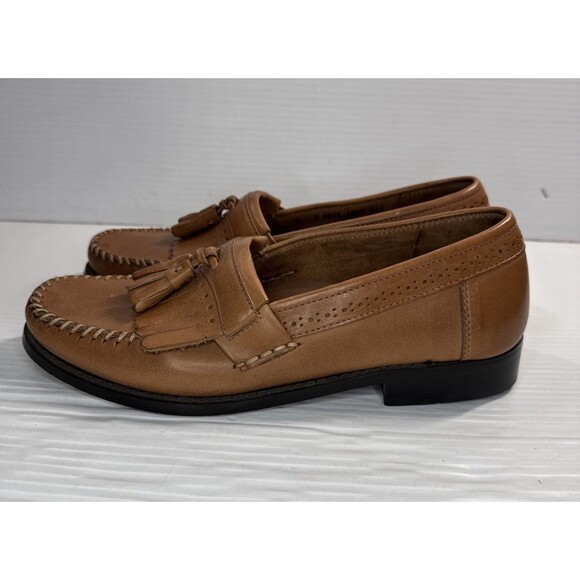 G. H. Bass Men’s Jeremy Loafers Shoes Light Brown Tan Slip On Kiltie Tassel 9D - Picture 3 of 11